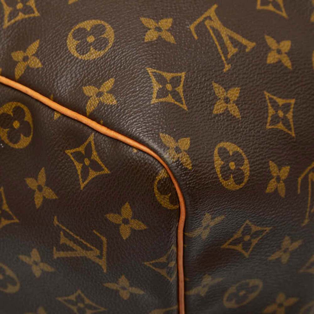 LOUIS VUITTON Authentic Brown Monogram Leather Keepall 60 Boston Bag - Picture 7 of 12